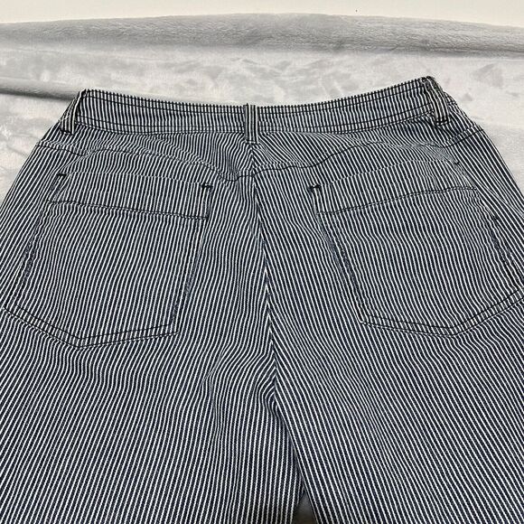 Chicos Pants Womens 0 Small Blue White Stripe Pockets Vintage Lagenlook - Picture 8 of 13